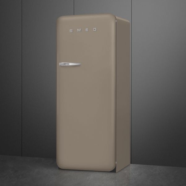 Smeg FAB28RDTP6 60cm 50s Style Fridge with Icebox Right Hand Hinge In Taupe