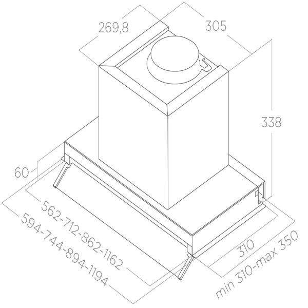 Elica BOX-AD-PLS-B-60 Boxin Advance Plus 60cm Integrated Cooker Hood in Black 