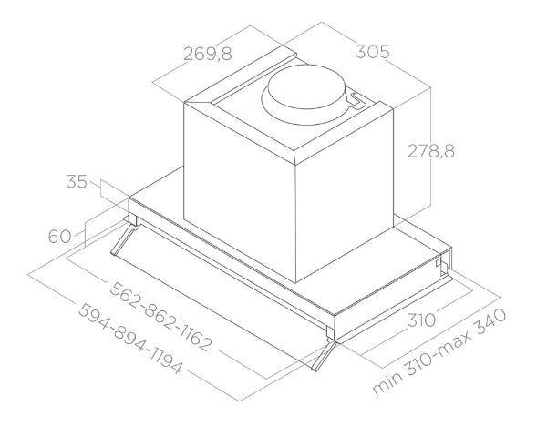 Elica BOXIN-AD-AT-90 Boxin Advance 90cm Integrated Hood in Stainless Steel