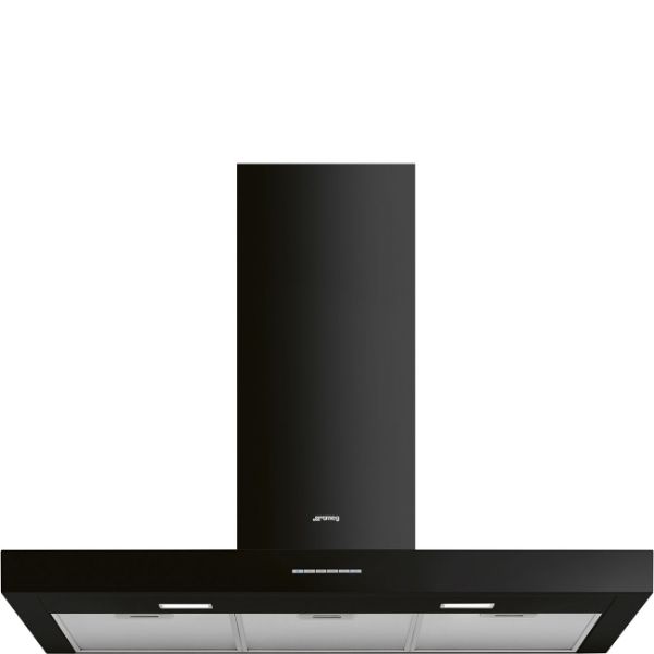 Smeg KBT900BL 90cm Universal Chimney Cooker Hood in Black
