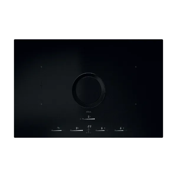 Elica NT-SW-LUX-RA-BA NikolaTesla Switch Lux Raw 83cm Induction Venting Hob with Back Aspiration Kit – Matt Black Glass