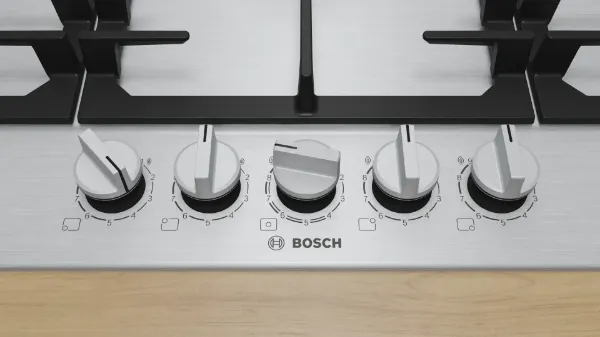 Bosch PCR9A5I90 Series 6 90 cm 5 Burner Gas Hob in Stainless Steel