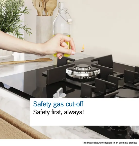 Bosch PCS7A5I90 Series 6 75 cm 5 Burner Gas Hob in Stainless Steel