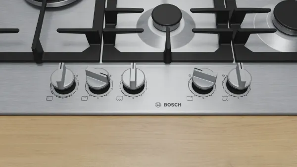 Bosch PCS7A5I90 Series 6 75 cm 5 Burner Gas Hob in Stainless Steel