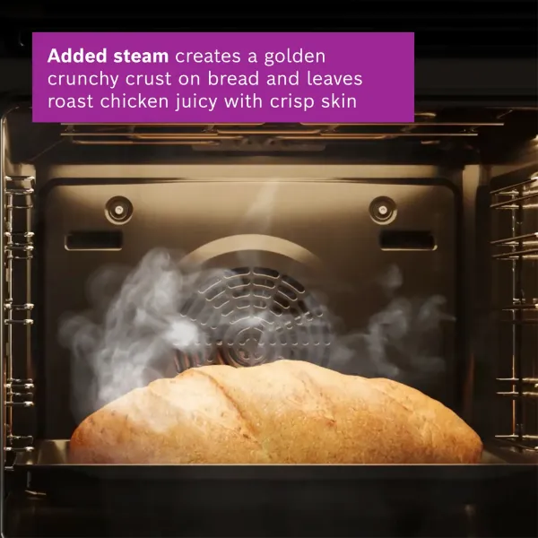 Bosch HRG7764B1B Built-in Oven with Added Steam Function in Black