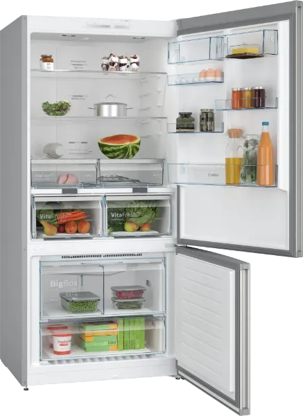 Bosch KGN86VIEAG Series 4 Total No Frost Freestanding Fridge Freezer in Brushed Steel Anti-Fingerprint