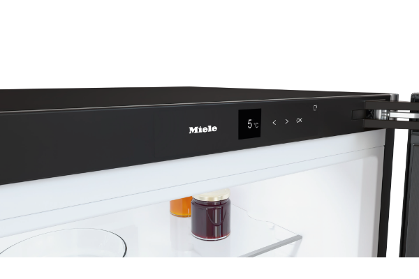 Miele KS4783DD_BST Freestanding Tall Larder Fridge with Black Steel Door