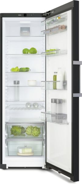 Miele KS4783DD_BST Freestanding Tall Larder Fridge with Black Steel Door