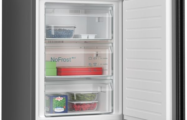 Siemens KG39NXXDFG Freestanding Fridge Freezer in Black inox-antifingerprint coating