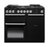 Rangemaster 16389 Nexus 100 Dual Fuel Range Cooker in Charcoal Black with Chrome Trim - NEX100DFPCBL/CM1