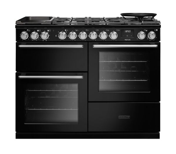 Rangemaster 16417 Nexus OC 110 Dual Fuel Range Cooker with Proving Drawer in Charcoal Black with Chrome Trim - NEXO110DFPCBL/CM1