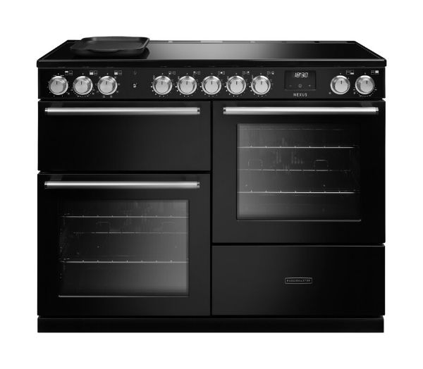 Rangemaster 16438 Nexus OC 110 Induction Range Cooker with Proving Drawer in Charcoal Black with Chrome Trim -  NEXO110EIPCBL/CM1