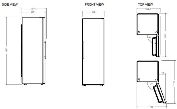 Bertazzoni RFZ60F4FXNC 60cm Freestanding Total No Frost Freezer in Stainless Steel