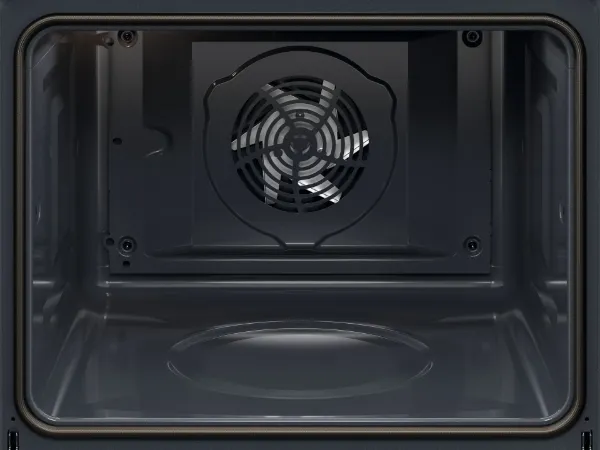 AEG GR6PB52FSB 59.6cm Built In Electric Single Oven - Gloss Black with Steel Trim