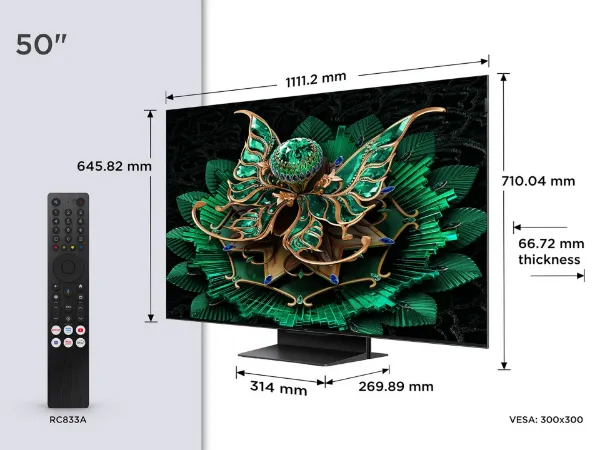 TCL 50C7K-UK 50" 4K QD-MINI LED UHD TV 