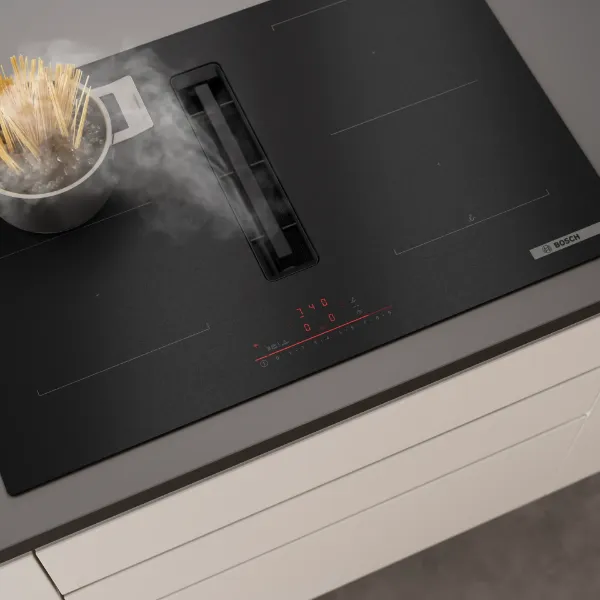 Bosch PVQ81AH26E 80cm Induction Hob with Integrated Ventilation - Matt Black