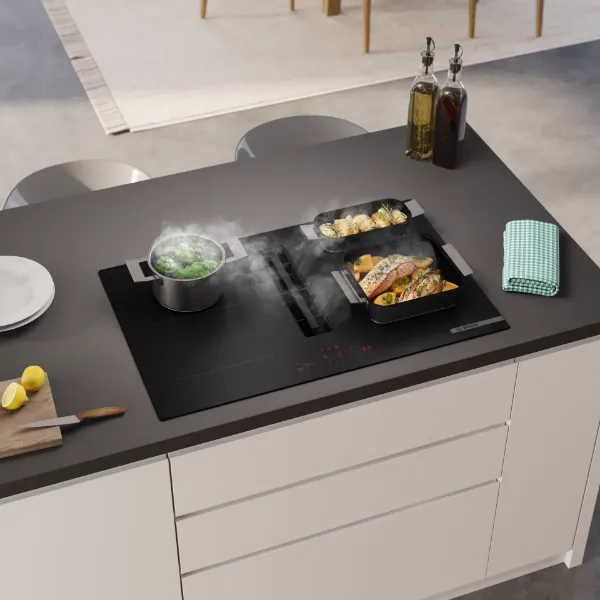 Bosch PVQ81AH26E 80cm Induction Hob with Integrated Ventilation - Matt Black