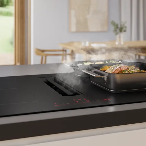 Bosch PVQ81AH26E 80cm Induction Hob with Integrated Ventilation - Matt Black