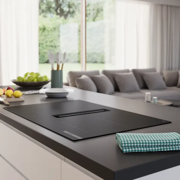Bosch PVQ81AH26E 80cm Induction Hob with Integrated Ventilation - Matt Black