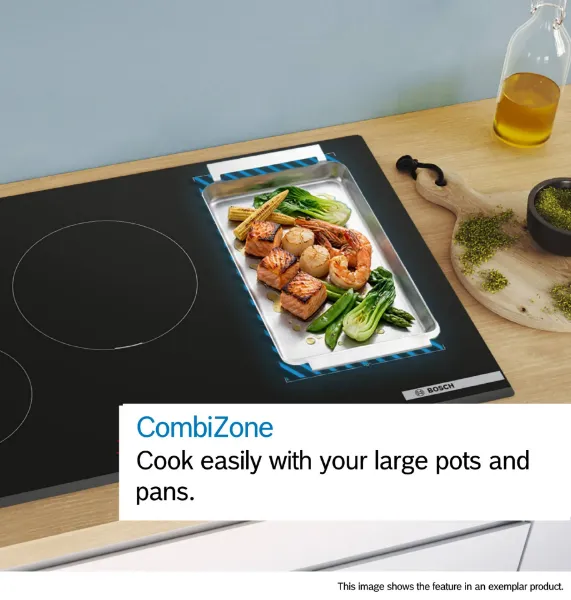 Bosch PVQ81AH26E 80cm Induction Hob with Integrated Ventilation - Matt Black