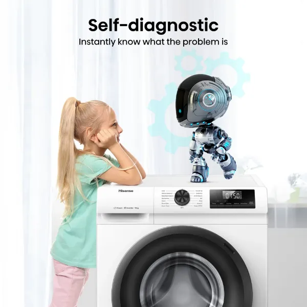 Hisense WF1Q1041BW 10kg 1400 Spin, Steam Washing Machine - White