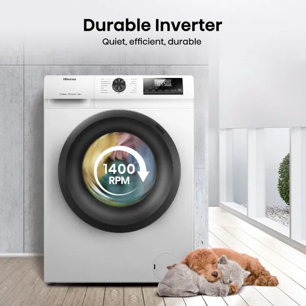 Hisense WF1Q1041BW 10kg 1400 Spin, Steam Washing Machine - White