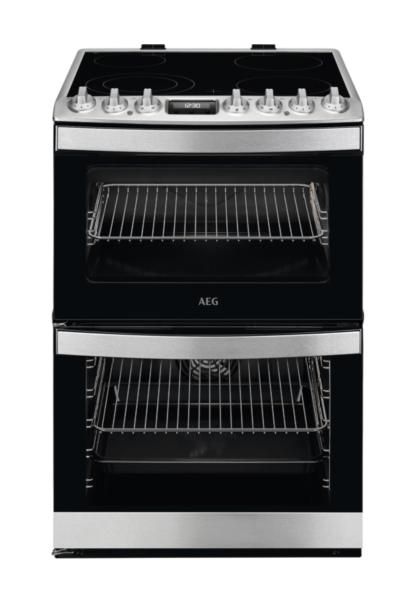 AEG CCB6741ACM 6000 SteamBake 60cm Freestanding Electric Ceramic Cooker Stainless Steel_Front View