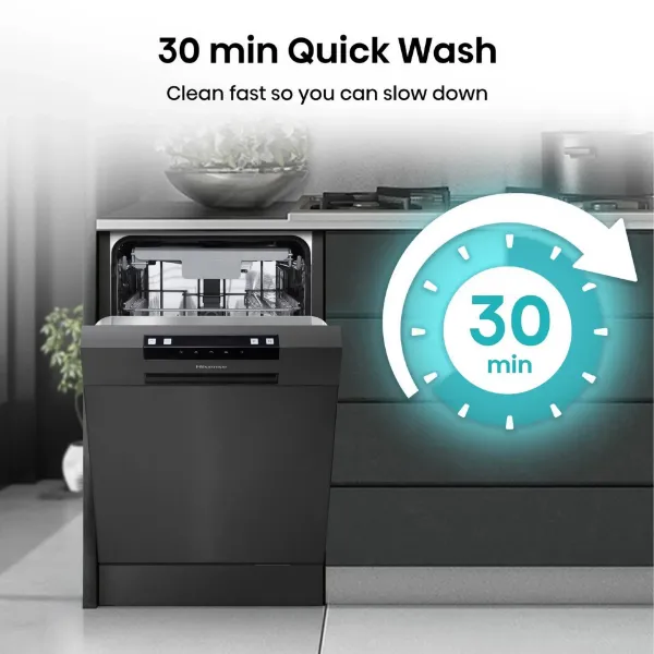 Hisense HS523E15BUK Slimline Dishwasher - Black - 10 Place Settings