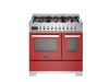 Bertazzoni PRO96L2EROT2 Professional 90cm Double Dual Fuel Range Cooker in Red