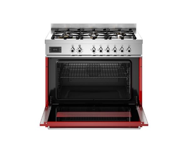 Bertazzoni PRO96L1EROT2 Professional 90cm Single Dual Fuel Range Cooker in Red