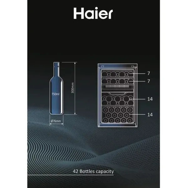 Haier HWS42GDAU1 Wine Bank 50 Series 7 Wine Cooler - Black - 42 Bottles_graphic