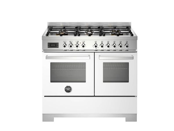 Bertazzoni PRO106L2EBIT2 Professional 100cm Double Dual Fuel Range Cooker in White