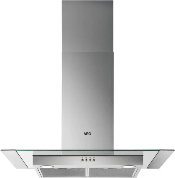AEG DTB3652M 5000 ExtractionTech Wall Mounted Cooker Hood Stainless Steel & Glass_Front View