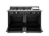 Bertazzoni HER126G2ENET2 Heritage 120cm Double Dual Fuel Burner and Griddle Range Cooker in Black