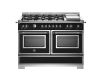 Bertazzoni HER126G2ENET2 Heritage 120cm Double Dual Fuel Burner and Griddle Range Cooker in Black