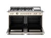 Bertazzoni HER126G2EAVT2 Heritage 120cm Double Dual Fuel Burner and Griddle Range Cooker in Ivory