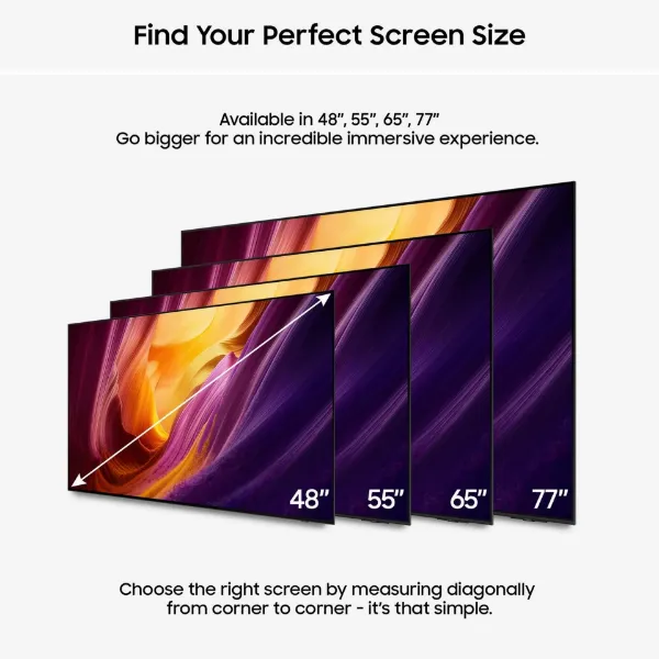 Samsung QE55S95HFTXXU 55" OLED Glare Free Vision AI Smart TV_screen size