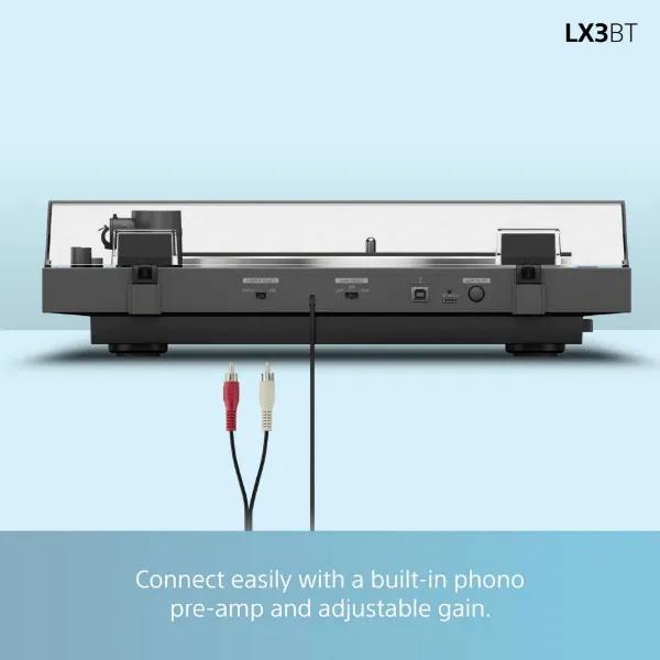 Sony PSLX3BT.CEK Wireless Bluetooth Turntable with Auto Playback - Dark Grey_connection