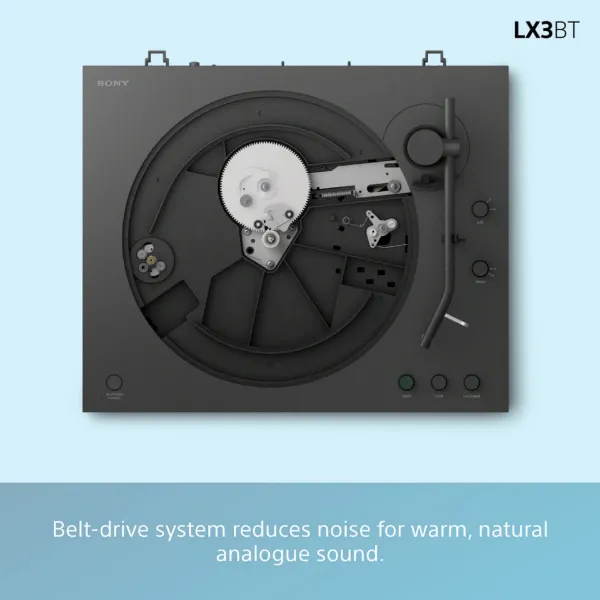 Sony PSLX3BT.CEK Wireless Bluetooth Turntable with Auto Playback - Dark Grey_drive system