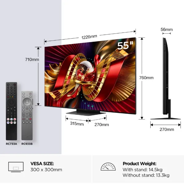TCL 55C8L-UK 55" 4K Ultra HD QD-Mini LED Google TV_dimensions