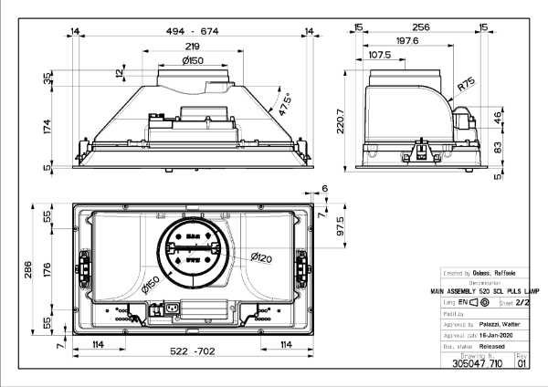Faber Inca Smart C 52cm Light Grey Integrated Canopy Cooker Hood_diagram