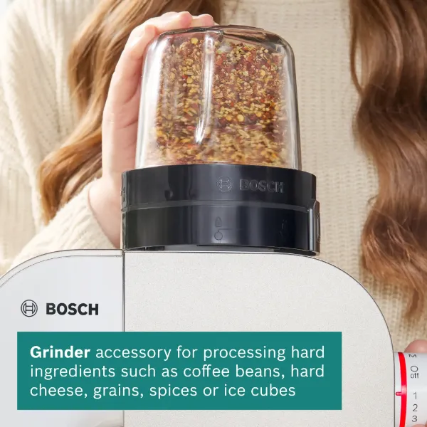 Bosch MUM5XW49GB, Stand mixer with scale White_grinder accessory