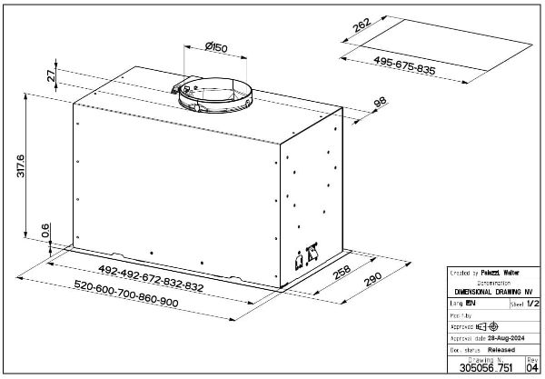 Faber Inca Max 90cm Integrated Canopy Cooker Hood_dimensions