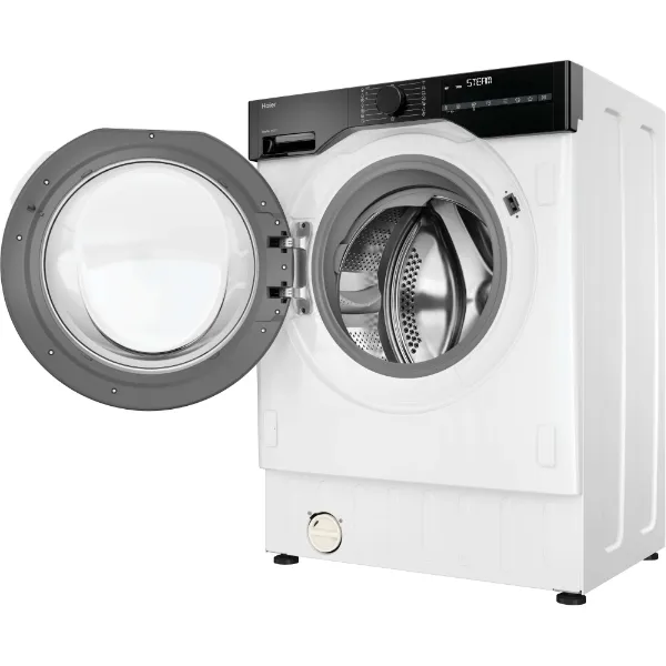 Haier BHA6S696M6D9-80 Integrated Washer Dryer, 9kg/6kg, 1600 Spin, White, D Rated _open