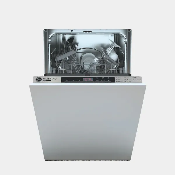 Hoover HDIH 2T1047-80 H-Dish 700 Integrated Slimline Dishwasher - Silver - 10 Place Settings_main