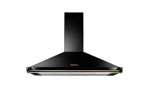 Rangemaster 134350 90cm Classic Chimney Cooker Hood in Black and Brass - RCLAHDC90BL/B_main
