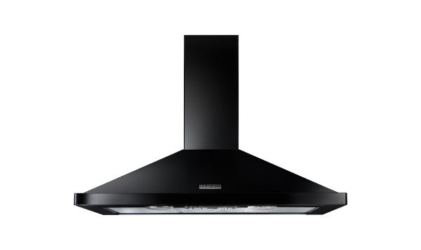 Rangemaster 134620 90cm Chimney Cooker Hood in Black and Chrome - RHDC90BL/C_main