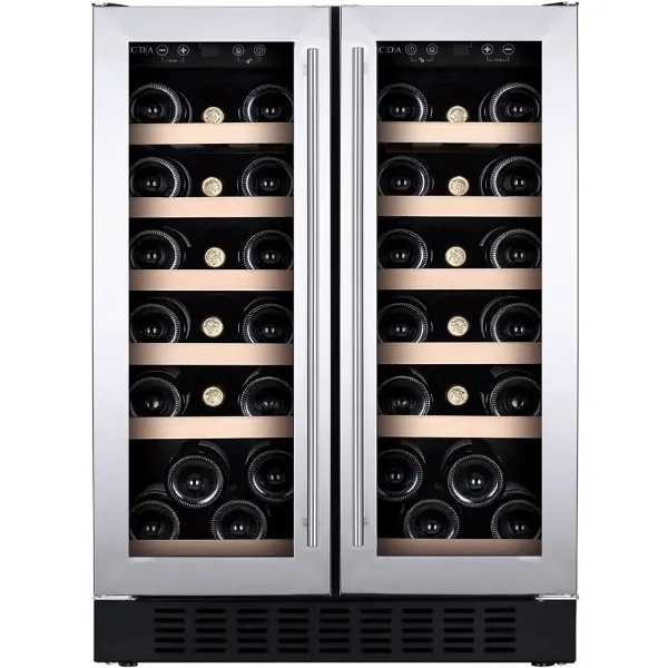 CDA CFWC624SS 60cm Freestanding Undercounter Dual Zone Wine Cooler_Front View