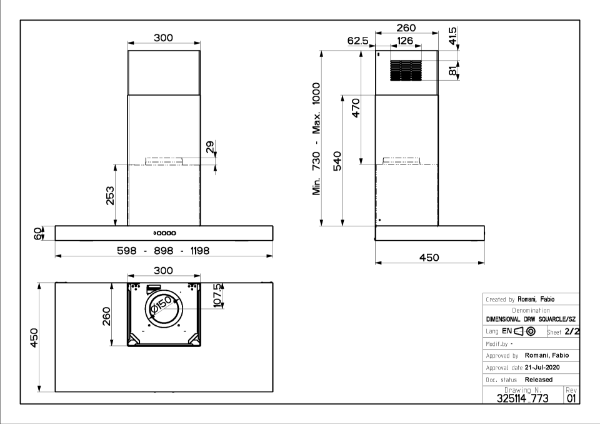 Faber Stilo Comfort A90 Wall Mounted Chimney Cooker Hood_diagram