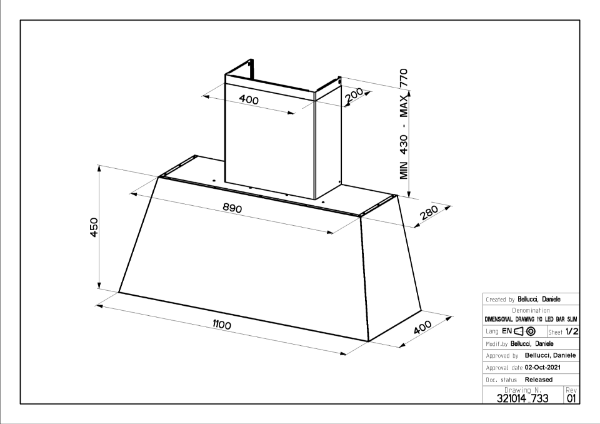 Faber Chloe XL CI cast Iron 110cm Wall Mounted Cooker Hood_dimensions